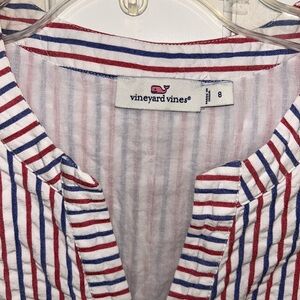 Vineyard Vines Seersucker Red, White and Blue Sleeveless dress size 8
